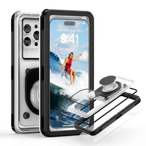 Produktbild: YIMONA wasserdichte Handytasche,Upgraded IPX8 6,9 Zoll Unterwasser Handyhülle zum Schnorcheln Universal handyhülle wasserdicht,Unterwasserbildschirm berührbar,Full-HD Bildschirm