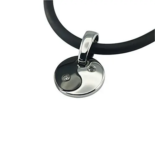 Produktbild: Yin Yang Emoji Magnetic Jewelry Kettenanhänger Set mit 2 Swarovski Kristallen Energetix 4you 1372 + 1468/1961 + Magnetix Silikonkette 1016 XL
