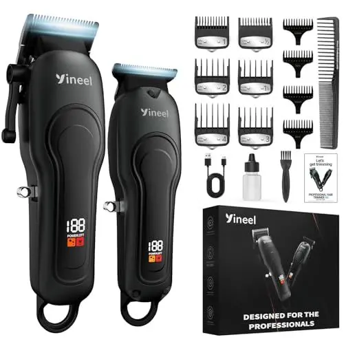 Produktbild: Yineel W6 Haarschneidemaschine für Männer, Profi Haarschneider Kabellos & Wasserdichte Bartschneider & Haartrimmer set, Friseur, Rasierer, Pflegeset für Barbers, Damen, Kinder, Geschenk für Herren