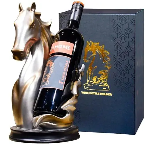 Produktbild: YINGAVERSAI Weinflaschenhalter Weinregale Tischpferd Statue als Zuhause Küche Weinkeller Dekorative Aufbewahrung Organizer, Pferd Skulptur Pferd Dekor Pferd Geschenke für Mädchen Männer Frauen