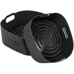 Produktbild: YINGRACE 22CM Silikonform für Heißluftfritteuse, 2PCS Airfryer Zubehör XXL Silikon Backform für Philips XXL 7,2L, 8,3L, COSORI 5,5L, Wiederverwendbar anstelle Backpapier für Heißluftfritteuse Zubehör