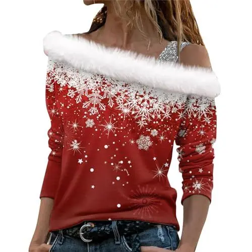 Produktbild: YINGUO kuschelpulli Damen flauschig Weihnachts Damen Shirt Weihnachten lustig deckenpullover Damen kuscheldecke Weihnachten Kleid Damen Frauen Kleidung roter Panda weihnachtspulli lustig