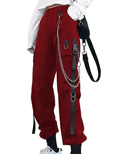 Produktbild: YINGWIN Cargohose Damen mit Hosenkette Gothic Kleidung Damen Goth Punk Y2k Techwear Hose Festival Hose Jogginghose