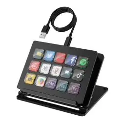 Produktbild: Yinker Streaming Deck-Controller 15 Makrotasten All-In-One-Tastatur Studio-Controller Live-Produktion für Mac und PC, Content Creators, Streaming, Gaming mit 15 LCD-Tasten Drehreglern
