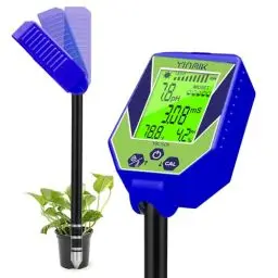 Produktbild: YINMIK Boden pH Messgerät,Digitales Bodenfeuchtigkeits Messgerät für Zimmerpflanzen, EC Messgerät Grow 6-in-1 pH/Feuchtigkeit/EC/Licht/Luftfeuchtigkeit Bodentest Set für Garten, Gewächshaus,Bauernhof