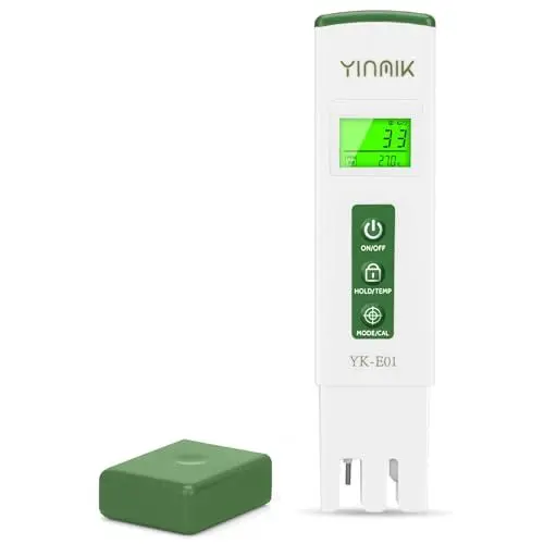 Produktbild: YINMIK Digitales EC Messgerät Genauer TDS EC Tester mit Thermometer Wassertester Trinkwasser Professionellem PPM Messgerät für RO und Leitwertmessgerät für Pool Aquarium mit PPM500 und PPM700 Modus