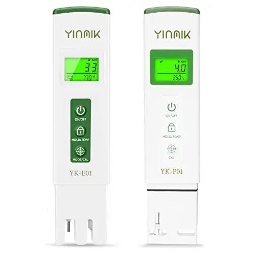 Produktbild: YINMIK Digitales pH Messgerät und TDS Tester Set, TDS EC mit Einem Horizontalen Bildschirm, ppm Messgerät Wasser, Pool pH wert Messgerät, TDS EC Messgerät für Trinkwasser,Aquarium…