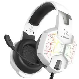 Produktbild: YINSAN Gaming Headset für PS4 PC PS5 Xbox One Switch, PS4 Headset mit Kabel Xbox Headset mit Mikrofon, Noise Cancelling PS5 Headset Gaming mit LED Xbox Series X S Headsets