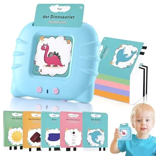 Produktbild: Yisakilu Sprechende Lernkarten Deutsch Englisch Wörter Lernen für Kinder Sprechende Flash Karten Sprachentwicklung Spiele Sprechen Lernen Spielzeug Logopädie Spiele Sprachförderung