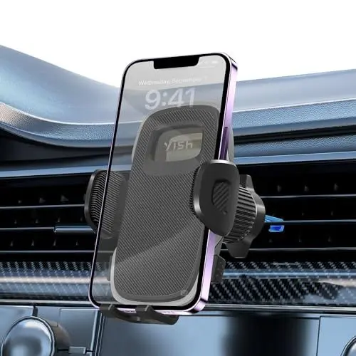 Produktbild: YISH Kfz Handyhalterung Auto Lüftung： 360° Autohalterung Handy Halterung Auto, Phone Holder Car (Upgraded Hook & Silicone) Smartphone Handyhalter Auto für iPhone Samsung Google Sony Handys usw