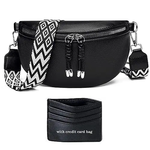 Produktbild: YISUOHOOM Bauchtasche Damen Umhängetasche klein Crossbody Bag Stylisch Brusttasche Kleine Handtasche Schwarz