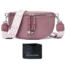 Produktbild: YISUOHOOM Crossbody Bag Damen Veganes Leder Umhängetasche Damen Klein Handtasche Stylisch Bauchtaschen Brusttasche Lila
