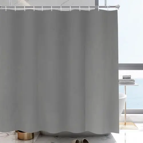 Produktbild: YISURE Duschvorhang 200x220 Hellgrau Textil für badewanne Waschbar, Breite 200 x Höhe 220cm