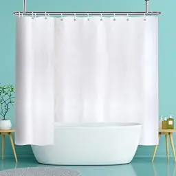 Produktbild: YISURE Duschvorhang 240x200 Weiß Antischimmel, Duschvorhang mit Magnet wasserabweisend Textil für badewanne, Breite 240 x Höhe 200cm