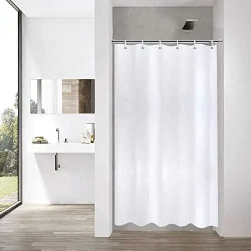 Produktbild: YISURE Duschvorhang Weiß Schmaler 100x180 Anti schimmel, Polyestergewebe duschvorhang extra schmal Badevorhang Wasserabweisend mit Metallösen, Breite 100 x Höhe 180cm