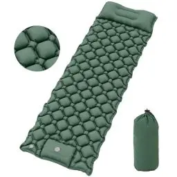 Produktbild: YITAHOME Isomatte Selbstaufblasend Ultraleichte Camping Luftmatratze mit Eingebaute Pumpe und Kissen, Camping Matratze mit Tragetasche und Fußpumpe für Outdoor, Camping, Reisen (Frühling Grün)