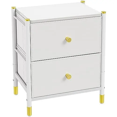 Produktbild: YITAHOME Kommode,komodenschrank für Schlafzimmer, 2 Schubladen aus Stoff mit Griffen,Kommode Weiß mit Schubladen