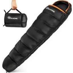 Produktbild: YITAHOME Schlafsack für 3-4 Jahreszeiten, Sommerschlafsack für Outdoor, Camping, Trekking Reisen, Mumienschlafsack Erwachsene mit Anti-Klemm-Reißverschluss 1890g