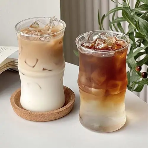 Produktbild: Yitekrg Gläser-Trink-Set mit 2 Highball-Trinkgläsern, Becher-Set, Dosenförmige Glasbecher, Klare, Hohe Becher, Cocktail-Glas, Wassergläser für die Küche zu Hause