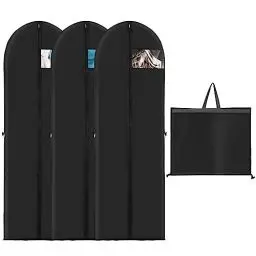 Produktbild: Yitriden 3 Stück Kleidersack Lang 180 cm x 60 cm, Hochwertige Kleidersäcke mit Reißverschluss, Faltbare Atmungsaktive Kleidersack für Brautkleider Abendkleider Lange Mäntel