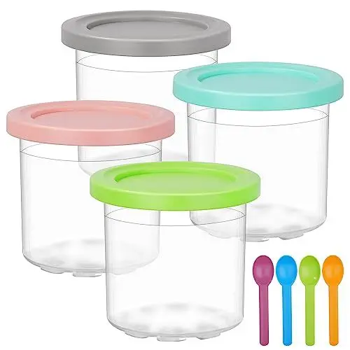 Produktbild: Yitriden 4er-Set Creami Behälter, Eisbehälter für Speiseeis mit Deckel für Ninja Eismaschine, spülmaschinenfest, für NC301 NC300 NC299AMZ