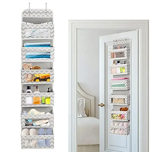 Produktbild: Yitriden Hängender Organizer 6 Taschen mit Fenster, Multifunktionale Hängeaufbewahrung,Faltbares Hängeregal mit 2 Haken für die Tür, für Schlafzimmer, Büro, Kinderzimmer