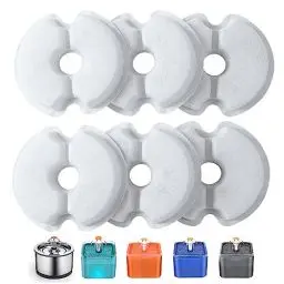 Produktbild: Yiupea Wasserbrunnen Filter 6 Stück, Trinkbrunnenfilter für 2 L & 2,5 L / 67oz & 84oz Katzenblüten-Trinkbrunnen, Baumwoll-Aktivkohle & Harz Katzenbrunnenfilter mit dreifacher Filtration