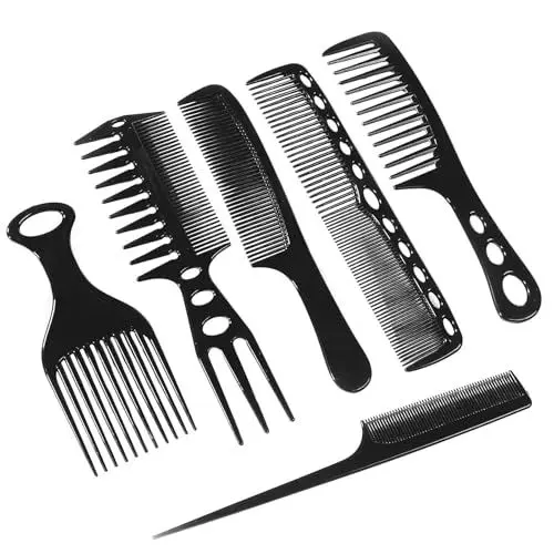 Produktbild: YIUWOD 6 Pack Friseur Kamm Set - Styling Für Salon Und Heimgebrauch, Geeignet Für Strähnchen, Haarfärben, Weben Und Anderes Haarstyling - Für Männer Und Frauen