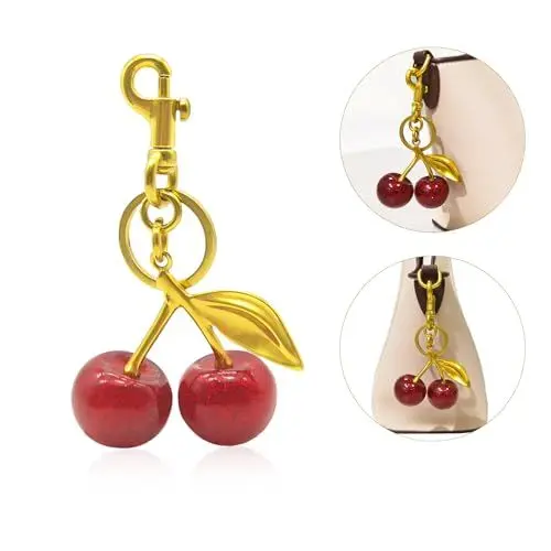 Produktbild: YIUWOD Kirsch AnhäNger - Kirsch-Bag Charm - Cherry Charm - Geeignet FüR Handtaschendekorationen, GeldböRsenzubehöR, Taschendekorationen, AutoinnenräUme, Niedliche ErgäNzungen Zu Verschiedenen Beuteln