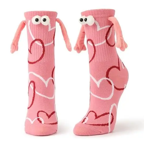 Produktbild: YIWZ 1 Paar Lustige Magnetische Socken,3D Couple Socken mit Magnetarmen,Unisex Hand in Hand Socken mit Magnetarmen,Funny Freundschaftssocken mit Händen für Valentinsta Gsgeschenk