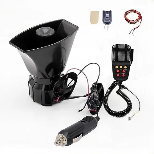 Produktbild: YIYIDA Autohupe Car Horn 7 Töne Auto Sirene Schließen Sie den Zigarettenanzünder des Autos an 130db Lufthupe Verstärker mit Mikrofon PA Lautsprecher System Lautsprecher für 12V Auto Boot LKW usw