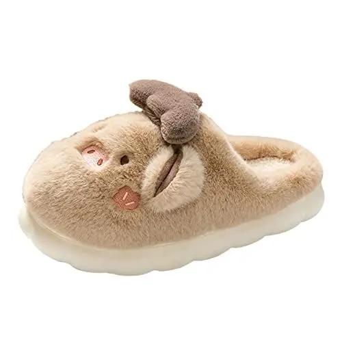 Produktbild: YIzdegg Herren Schuhe Schwarz Ledersohle Schuhe Plus Samt-Baumwollhausschuhe mit dickem (Coffee, 45)