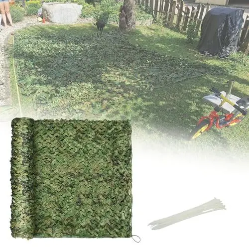 Produktbild: YJSGHRHL Tarnnetz Jagd, Sonnensegel, Camouflage Netz Schattennetz Bundeswehr 2m 5m 6m 8m 9m 12m 16m 18m Tarnung Net UV-beständig für Außen Pergola Militär Dekoration Camping Garten Tarn(18x18M)