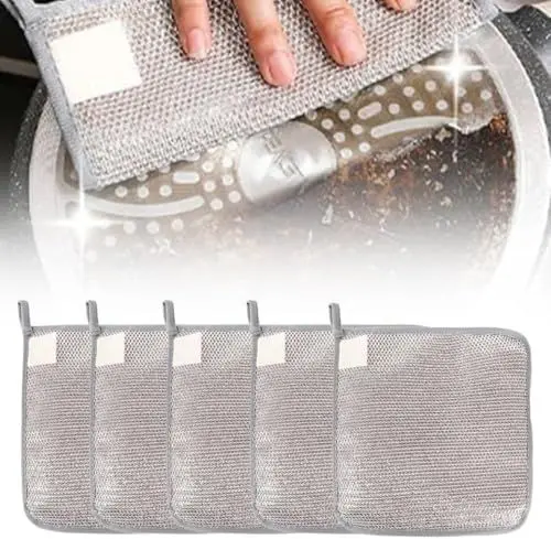 Produktbild: YJWZ Edelstahl Spültücher,2025 Kratzfreie Draht Spüllappen Waschbar,Multipurpose Wire Dishwashing Rags,Wiederverwendbar Topfreiniger Putzlappen für Küche Haushalt Pfanne