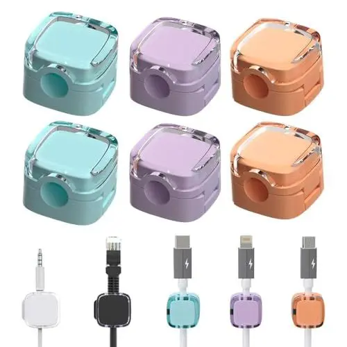 Produktbild: YJWZ Kabelhalter Selbstklebend,6 Stück Magnetic Cable Clips,Magnetischer Schreibtisch Kabelorganisator,Wandhalter für Kabel,Selbstklebender Kabelhalter für Schreibtisch,Nachttisch,Ladekabel,USB