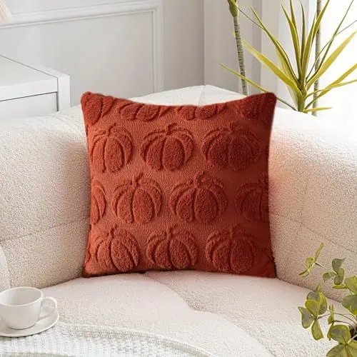 Produktbild: YJWZ Kissenbezug Kürbis Herbstmotiv 45x45 cm,1PC Herbst Kissenbezüge Kissenhülle Herbstliche,Modern Herbstdeko Innen Aesthetic Zimmer Deko,Herbstdeko Pumpkin Kissen,Herbstkissen für Halloween