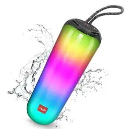 Produktbild: Ykall Bluetooth Lautsprecher mit Licht, Tragbarer 20W Musikbox mit 360° HD Stereo Sound, 24 Std. Spielzeit, IPX5 wasserdicht, mit FM Radio, AUX und TF-Karten-Unterstützung