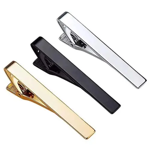 Produktbild: YKKJ Krawattennadel,Krawattenklammer 3 Stück Herren und Damen Tie Clip Set krawattennadeln für Hochzeit Business Clips (Gold Silber Schwarz)
