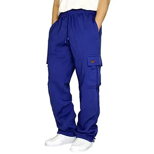 Produktbild: YKZZLDX Outdoor Hosen Für Herren Herren Cargohose mit Taschen Elastischer Bund Regular Fit Hose Outdoorhose Freizeithose Wanderhose Trekkinghose Lange Baggy Hose Casual Freizeithose Pants (blau,L)