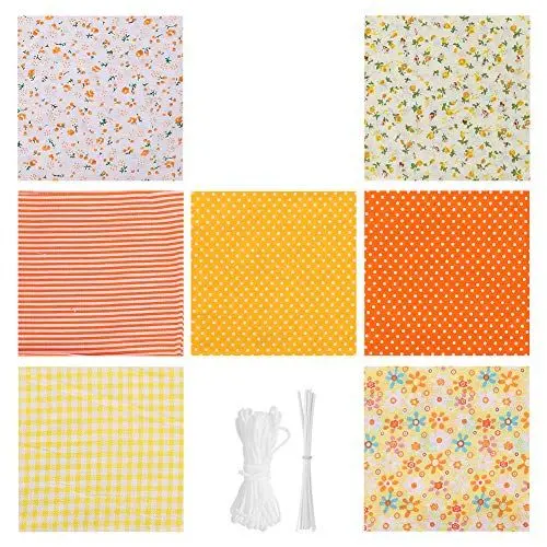 Produktbild: YLSZHYR 25 X 25 cm (9,8 X 9,8 Zoll) DIY-Mundmuffel-Baumwoll-Bastelstoff, Elastisches Seil, Nasenbrücken, Stangen-Nähstoff, Vorgeschnittene Stoffreste für DIY-Bastelarbeiten, Nähen, Quilten