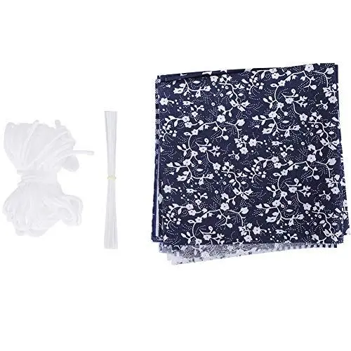 Produktbild: YLSZHYR 7 Stück 7,8 X 9,8 Zoll DIY Handwerk Nähen Quilten, Vorgeschnittene Stoffreste, DIY Waschlappenbezug Nähen Baumwolle Farbflicken, Arbeit Staubdichtes Elastisches Seil Marineblau