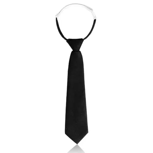 Produktbild: Ymapinc Schwarze Krawatte Kinder Vorgebundene Verstellbare Krawatten Elegant Tie Schmale Krawatten für Teenager Jk Uniform Abschlussfeier Geschäftshochzeit Graduation