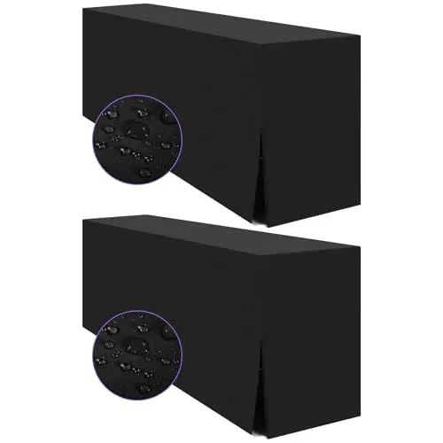 Produktbild: YMHPRIDE 2Pack Biertischhussen, weiße Wasserdicht Biertischhusse Bierzeltgarnitur, Set für 50 cm Tischbreite, Biertisch Biertischhussen 220 x 50 x 70cm für Gartenbankett-Gartenmöbel-Bezüge.
