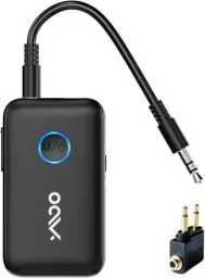 Produktbild: YMOO Bluetooth 5.3 Adapter für TV/Flugzeug zu Kopfhörer, 2-in-1 Bluetooth Transmitter Empfänger mit APTX-ll, Bluetooth Sender Klinke 3,5, Splitter 2 für TV Audio zu Lautsprecher, 22H