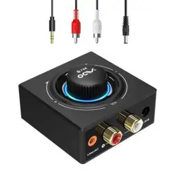 Produktbild: YMOO Bluetooth 5.3 Audio Empfänger für Stereoanlage, Bluetooth Adapter AUX HiFi, 50ft Reichweite, 3.5 mm Klinke & Cinch-Eingang Receiver für TV/Handy/Tablet/PC/MP3-Player/Verstärker