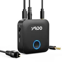 Produktbild: YMOO Bluetooth 5.3 Sender Empfänger für TV, Optisch Transmitter mit 40m Große Reichweite, 3.5mm Klinke, Geringe Latenz Aux, Bluetooth Adapter Optischer Ausgang für Kopfhörer/Flugzeug/Handy/PC