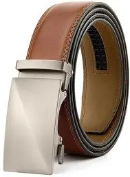 Produktbild: YOETEY Automatik Gürtel Herren Leder Braun ohne löcher, Ledergürtel Herren Braun Ratsche Automatikschließe für Herren 35mm Business Anzug, Herrengürtel Stufenlos Verstellbar