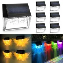 Produktbild: YOFIG Solarlampen für Außen, Wasserdichte Solarleuchten Garten Dekoration, 6 Stück LED Solar Gartenleuchten für Terrasse und Stufen, 2 Modi - Warmweiß/Farbwechselnd