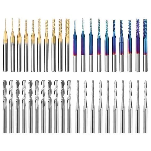 Produktbild: YOFULY CNC Fräser 3.175mm Schaft, 40pcs End Mills CNC Router Bits, 1/8 