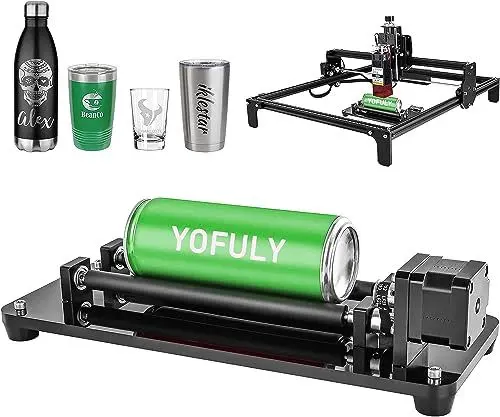 Produktbild: YOFULY Lasergravur Y Achse Rotationswalze, 360°Laser Rotationswalze, Graviermodul für zylindrische Objekte Dosen, für Lasergravierer CNC Lasergraviermaschinen, Laserschneider, 3D-Drucker